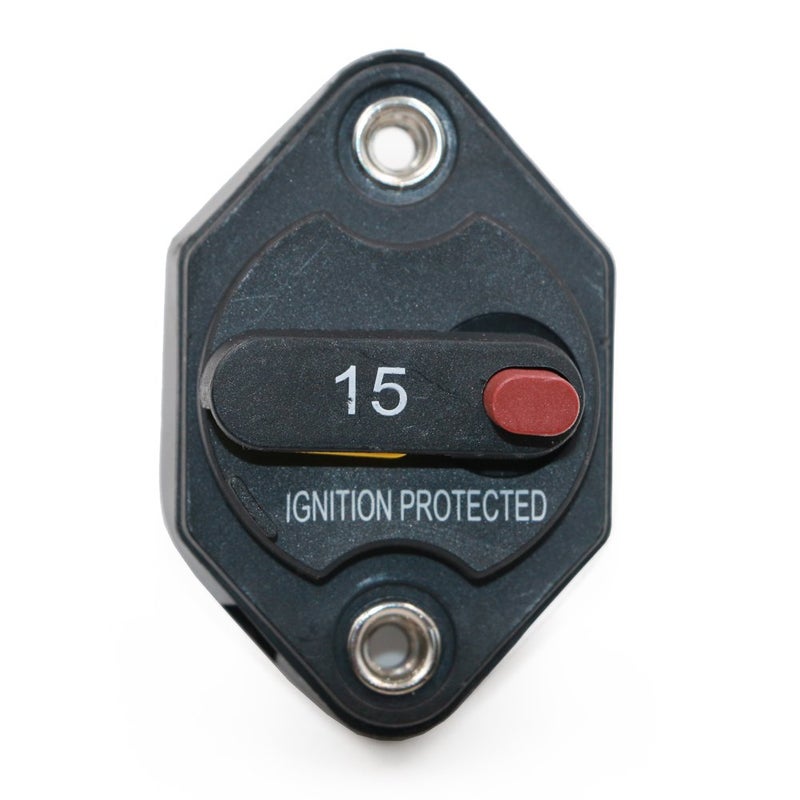 T Tocas T3 32V DC 15 Amp Panel Mount Circuit Breaker with Manual Reset Switchable for Marine Truck Boat RV Automotive-15A - Image 2